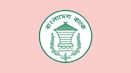 বাংলাদেশ ব্যাংক লোগো, হালকা পিংক ব্যাকগ্রাউন্ড