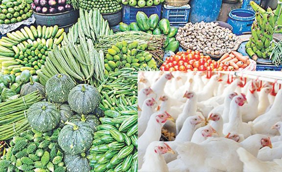 উর্ধ্বমুখী সবজি ও মুরগির বাজার